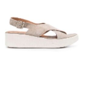 Geox Taupe Crisscross Platform Slingback Sandal